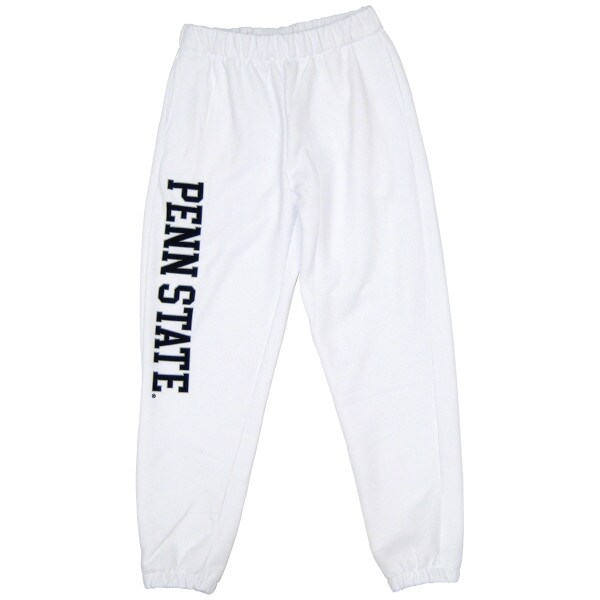Hype and Vice women's white sweatpants with Penn State down right leg